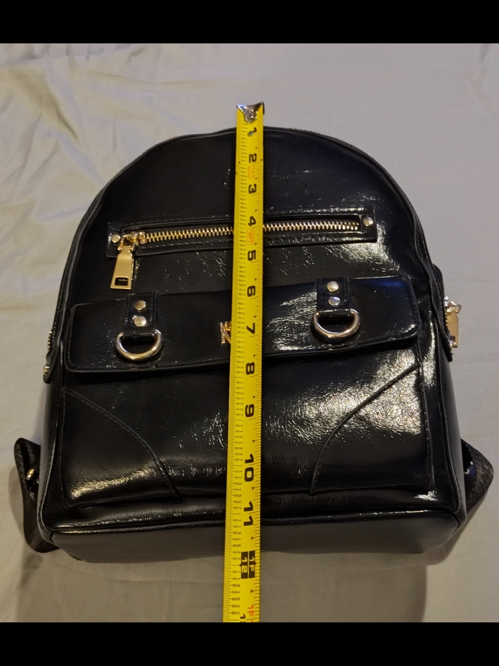 NWT! Black Embossed Patent Mini Backpack - Picture 11 of 13